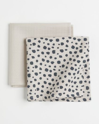 Baby blankets, muslin, 2 pcs.